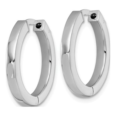 Sterling Silver 23mm Square Tube Huggie Hoop Earrings – view 3