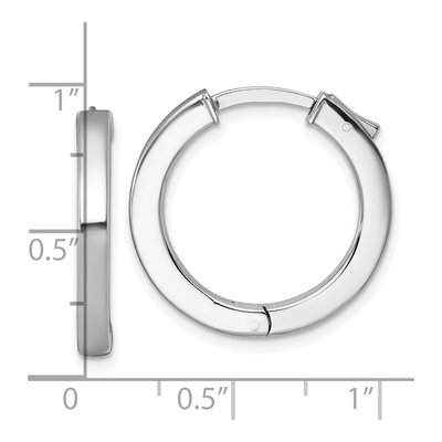 Sterling Silver 23mm Square Tube Huggie Hoop Earrings – view 4