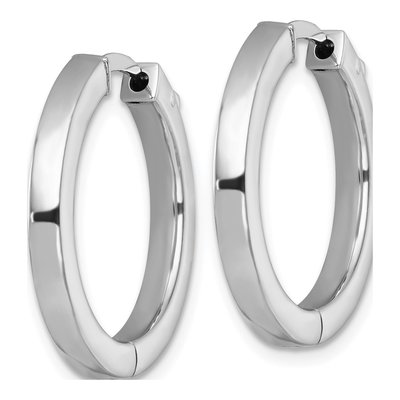 Sterling Silver 25mm Huggie Hoop Earrings – view 3