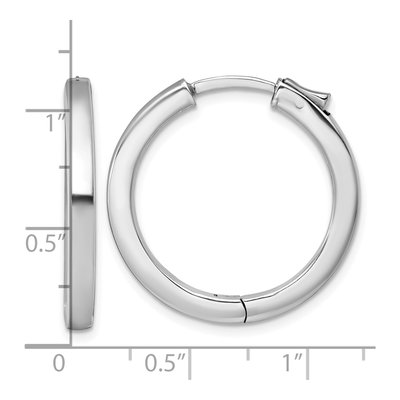 Sterling Silver 28mm Square Tube Huggie Hoop Earrings – view 4