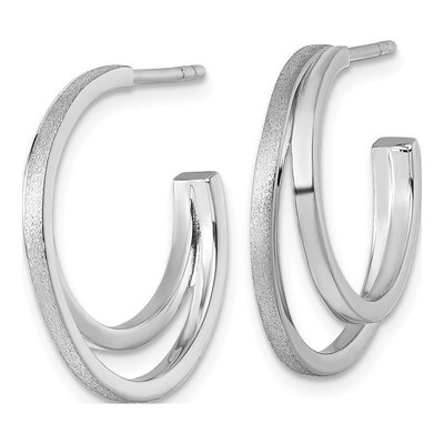 Sterling Silver 20mm Double C- Hoop Earrings – view 3