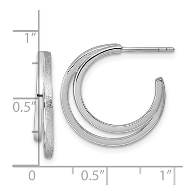 Sterling Silver 20mm Double C- Hoop Earrings – view 4