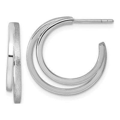 Sterling Silver 20mm Double C- Hoop Earrings