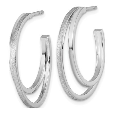 Sterling Silver 25mm Double C- Hoop Earrings – view 3