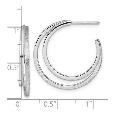 Sterling Silver 25mm Double C- Hoop Earrings – view 4