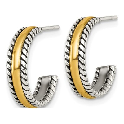 Sterling Silver 17mm C- Hoop Earrings – view 3