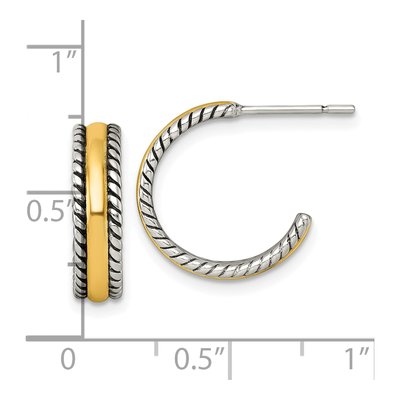 Sterling Silver 17mm C- Hoop Earrings – view 4