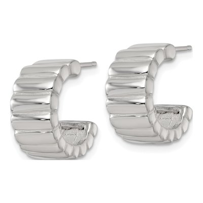 Sterling Silver 17mm C- Hoop Earrings – view 3