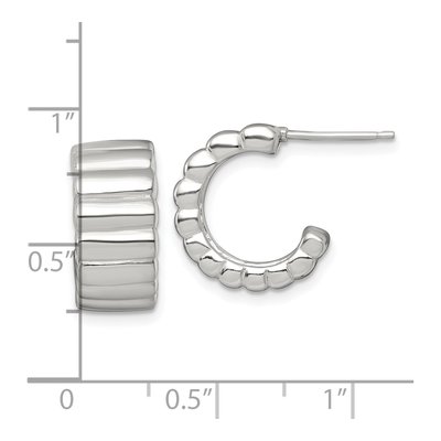 Sterling Silver 17mm C- Hoop Earrings – view 4