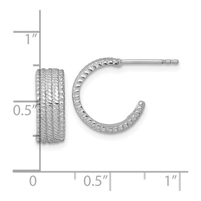 Sterling Silver 15mm C- Hoop Earrings – view 4