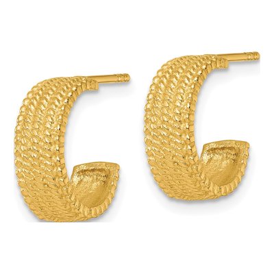 Gold-Plated Sterling Silver 15mm C- Hoop Earrings – view 3