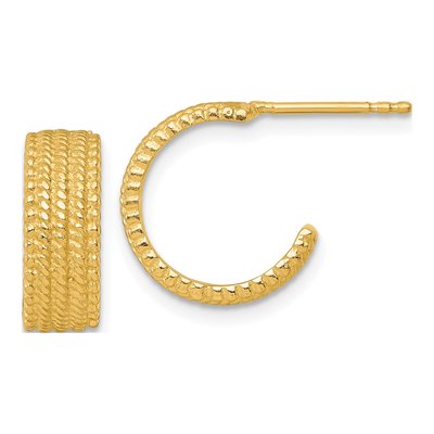 Gold-Plated Sterling Silver 15mm C- Hoop Earrings