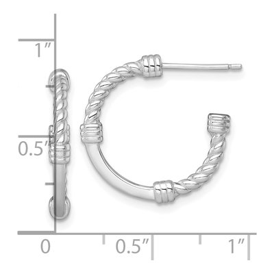 Sterling Silver 21mm Twisted C- Hoop Earrings – view 4