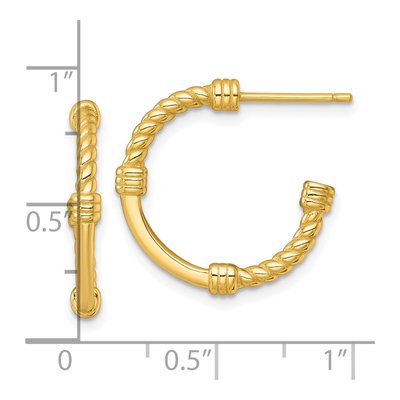 Gold-Plated Sterling Silver 21mm Twisted C- Hoop Earrings – view 4