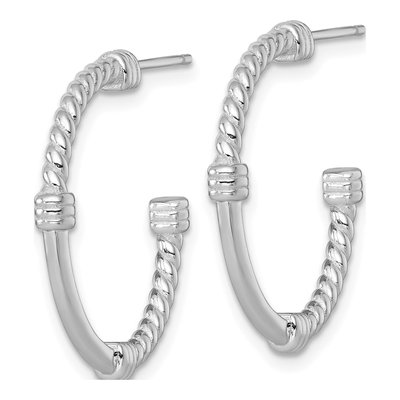 Sterling Silver 24mm Twisted C- Hoop Earrings – view 3