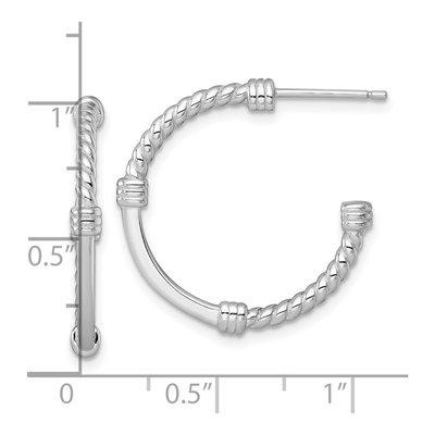 Sterling Silver 24mm Twisted C- Hoop Earrings – view 4