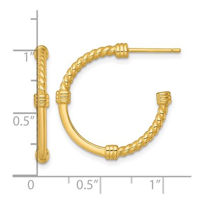 Gold-Plated Sterling Silver 24mm Twisted C- Hoop Earrings – view 4