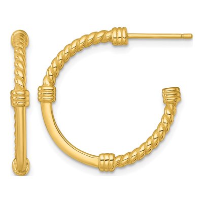 Gold-Plated Sterling Silver 24mm Twisted C- Hoop Earrings