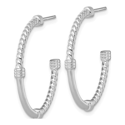 Sterling Silver 30mm Twisted C- Hoop Earrings – view 3