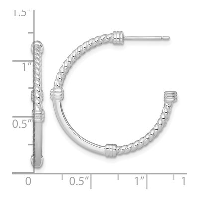 Sterling Silver 30mm Twisted C- Hoop Earrings – view 4
