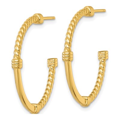 Gold-Plated Sterling Silver 30mm Twisted C- Hoop Earrings – view 3