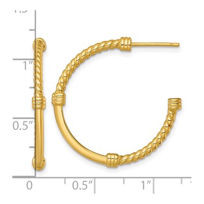 Gold-Plated Sterling Silver 30mm Twisted C- Hoop Earrings – view 4