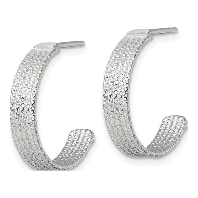 Sterling Silver 20mm C- Hoop Earrings – view 3