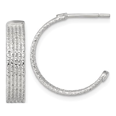 Sterling Silver 20mm C- Hoop Earrings