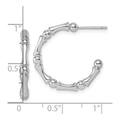 Sterling Silver 24mm Patterned C- Hoop Earrings – view 4