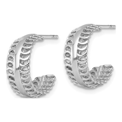 Sterling Silver 16mm C- Hoop Earrings – view 3