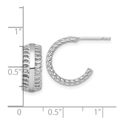 Sterling Silver 16mm C- Hoop Earrings – view 4