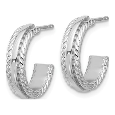 Sterling Silver 16mm C- Hoop Earrings – view 2