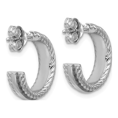 Sterling Silver 16mm C- Hoop Earrings – view 3