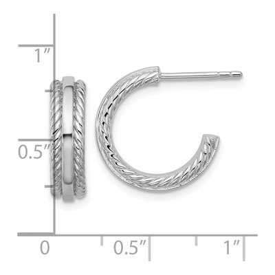 Sterling Silver 16mm C- Hoop Earrings – view 4