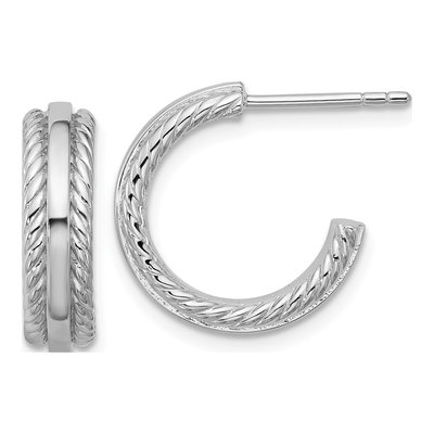 Sterling Silver 16mm C- Hoop Earrings