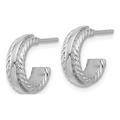 Sterling Silver 13mm C- Hoop Earrings – view 2