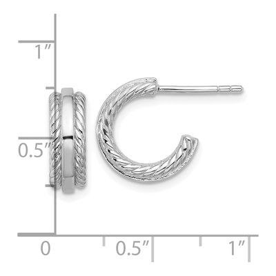 Sterling Silver 13mm C- Hoop Earrings – view 4