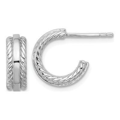 Sterling Silver 13mm C- Hoop Earrings