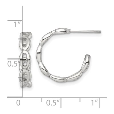 Sterling Silver 18mm Mariner Link C- Hoop Earrings – view 4