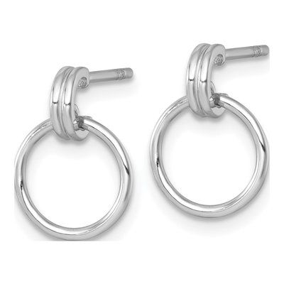 Sterling Silver Circle Dangle Earrings – view 3