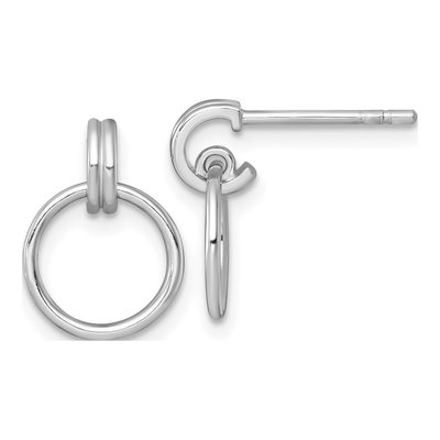 Sterling Silver Circle Dangle Earrings