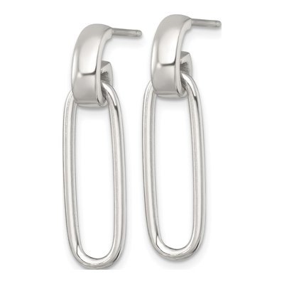 Sterling Silver Oval Dangle Earrings – view 3