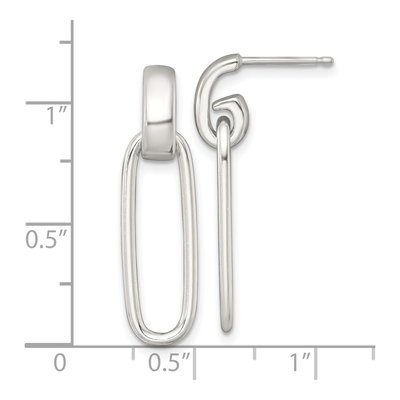 Sterling Silver Oval Dangle Earrings – view 4