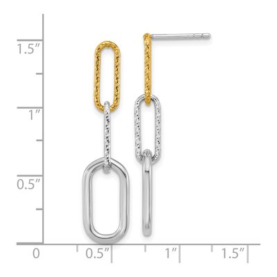 Sterling Silver Three Link Dangle Earrings – view 4
