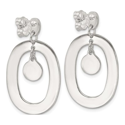 Sterling Silver Mother of Pearl Open Oval Dangle Earrings – view 3