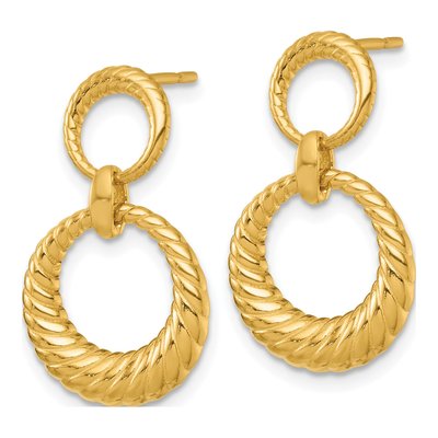 Gold-Plated Sterling Silver Doorknocker Dangle Earrings – view 3