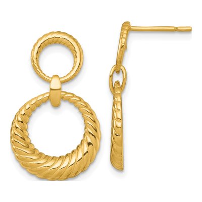 Gold-Plated Sterling Silver Doorknocker Dangle Earrings