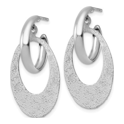 Sterling Silver 38mm Oval C- Hoop Earrings – view 3