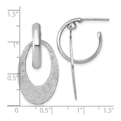 Sterling Silver 38mm Oval C- Hoop Earrings – view 4