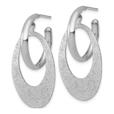 Sterling Silver 34mm Oval C- Hoop Earrings – view 3